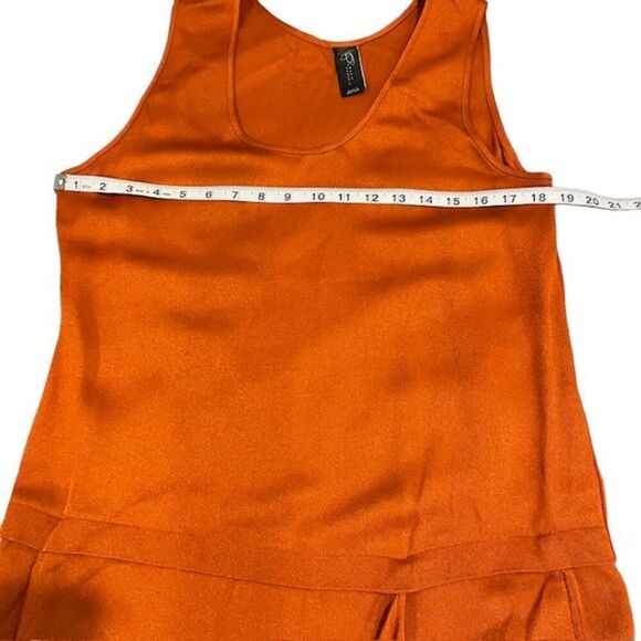 Zero + Maria Cornejo Iro Dress Rusty Orange Shift with Asymmetic Slit Hem Size 8 - Picture 10 of 12